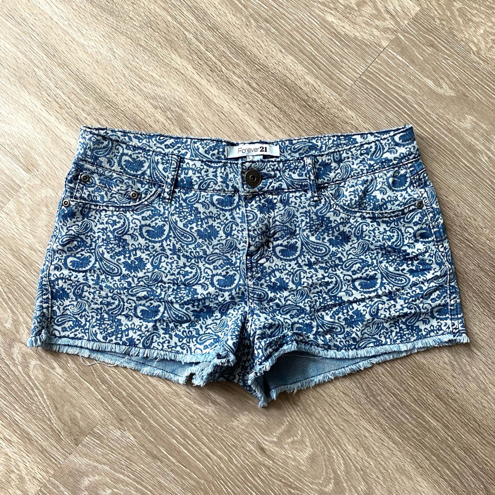 Forever 21 Patterned Cut-Off Shorts